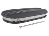 15" Oval Black Aluminum Half Finned Air Cleaner Assembly Fits for Chevy Ford Mopar 06143711