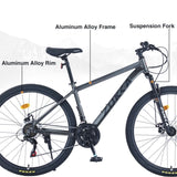 ZUN 27.5 Inch Wheels 21 Speed Mountain Bike, for Men Women Boys and Girls, Front Suspension,Aluminum W1019P232789