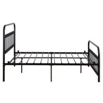 ZUN Single-Layer Curved Frame Bed Head and Foot Tube with Shell Decoration Queen Black Iron Bed 83008201