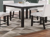 Modern 5pc Counter Height Dining Set Kitchen Dinette Marble Top Table and 4x High Chairs White B011P184983