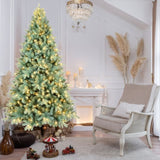 Artificial 6ft Blue green Tint Christmas Tree with 1390 PE/PVC Mixed Branch Tips, 350L warm white 75347961