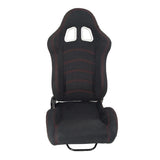A Pair of Leather Red Red Single Adjuster Double Track Racing Seats Black 77662412