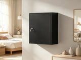 Black Wall Mount Medicine 3 Tier Shelves, 2 Lock Keys, 15.7" x 7.1" x 23.6" Bathroom 70499482