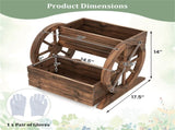 Carbonized Fir Wood 2-Tier Wagon Planter, Drainage Holes Elevated Garden Bed for Herbs Vegetables 87998599