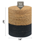 72699233)Ottoman Poof, Natural Seagrass Poufs, Hand Weave Round Footstool, Pouffe Accent 70455935