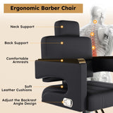 Professional Hydraulic Barber Chair - 360&deg Swivel with Adjustable Height, Stainless Steel Armrests & W2700P318167