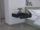 Floating Nightstand 5"H, Modern Wall-Mounted Bedside Shelf with Drawer, Black B097P167436