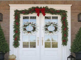 2 Pack 18in Pre-lit Snow Flocked Christmas Wreath, Lighted Artificial Xmas Wreath with 60 Warm 97206067