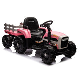 ZUN Ride on Tractor with Trailer,12V Battery Powered Electric Tractor Toy w/Remote Control,electric car W1396104248