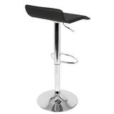 Ale Contemporary Adjustable Barstool in Black PU Leather by LumiSource - Set of 2 B202P222265