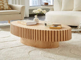 Modern Handcraft Drum Table Length 43.7 inch Ellipse Table for Living Room,Oval Small W2582P251207