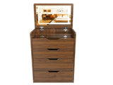 3-in-1 Vanity Desk with Lighted Mirror & Stool, Flip Top Makeup Dressing Table, Compact Storage for 70547750