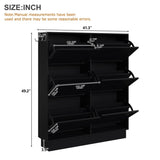 Modern Elegant Narrow Tipping Bucket Shoe Cabinet with 6 Flip Drawers, Space Saving Design, Cream N721P288699B