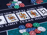 70"35" 10-Player XL Poker Table Mat, Non-Slip Rubber Base Spill-Proof Multi-Spandex Table Top with 18695433