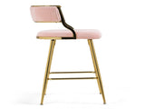 (SET of 2) 26'' Counter height bar stools Corduroy kitchen island counter bar stool with back,golden 80301626