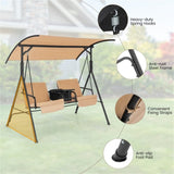 2 Seater Porch Swing Chair with Handy Storage and 360&deg Rotatable Tray 41361645