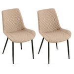 ZUN Beige Leathaire Dining Chairs Set of 2,Mid-Century Modern Leathaire Chairs Kitchen Living Room W1164P225827