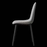 Dining Chairs Set of 4 modern kitchen dining chairs, linen padded seats, and sturdy black metal leg 14491893