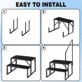 ZUN Swimming Pool Ladder Above Ground, RV Steps with Handrail, Heavy Duty Pool Step Hot Tub Steps, 660 59159592