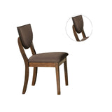 Set of 2pc Side Dining Room Walnut Finish Solid wood Dark Chocolate Fabric Upholstered Modern B011P214576