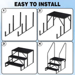 ZUN 3 Step Ladder with Handrail, Swimming Pool Ladder Above Ground, 660 lb Load Capacity RV Steps with 31746287