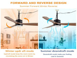 42" ABS Blades Outdoor Ceiling Fan with LED Light Remote Control,Quiet DC Motor 6 Speed W3775P459398