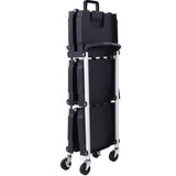 3 Layers Folding Collapsible Service Cart Pack-N-Roll Folding Collapsible Service Cart, Black, 50 W46578737