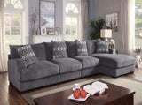 Living Room Lounge Ottoman Gray Chenille Fabric Comfort Cozy Plush Seat foam Wooden Legs 1pc Ottoman B01179794
