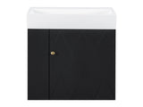 20 Inch Bathroom Vanity with Ceramic Sink, Diamond Pattern Door Design, Gold Handle & Side Storage N725P314033B