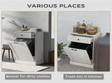 Kitchen Tilt-Out Trash Bin Cabinet, Free-Standing Storage Cabinet with Drawer for Garbage & Utensils 61271073