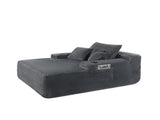 NEW Convertible Chaise Lounge Chair Plush with Wide Armrest & Throw Pillows, Cozy Boneless Sleeper W3975P479028