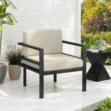 27.7'' Modern Outdoor Lounge Chair with Aluminum Frame, Weather-Resistant Cushions, Sleek Design, N767P237029B