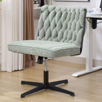 ZUN Armless Office Desk Chair No Wheels, GREEN 56827098