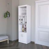 ZUN White Bar Cabinet with Wine Storage B062P193654