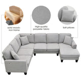 ZUN [New] 108*85.5" Modern U Shape Sectional Sofa, 7 Seat Fabric Sectional Sofa Set 02114155