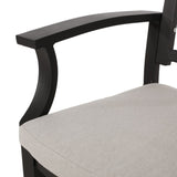 Outdoor Dining Chairs, Light Beige Antique Matte Black 68182.00BLK