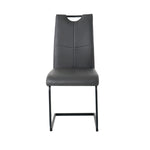 ZUN Modern Charcoal PU dining chair living room chair upholstered chair, black metal chair leg design, W210P199090