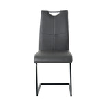 ZUN Modern Charcoal PU dining chair living room chair upholstered chair, black metal chair leg design, W210P199090