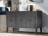 Adjustable Shelf Storage Sideboard with 3 Retro Metal Handles and 4 Pinewood Legs, for N711P261460E