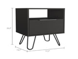 Black Wengue 1-Shelf 1-Drawer Nightstand B06280479