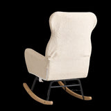 Modern Rocking Chair with High Backrest,Teddy Material Comfort Arm Rocker, Lounge Armchair for W244134105