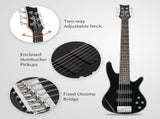 Full Size GIB 6 String H-H Pickup Electric Bass Guitar Bag Strap Pick 43681699