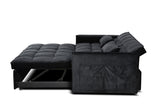Modern Velvet Loveseat Futon Sofa Couch Pullout Bed, Small Love Seat Lounge Sofa w/Reclining T3411P309451