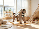 Back and Forth Rocking Horse with Sound Effects, Ride On Horse Toy for 12-36 Months Toddlers, Dark 09102725