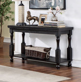Rustic Style Antique Black 1pc SOFA TABLE Open Bottom Shelf Plank Style Table Top Living Room B011P214575