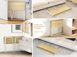 Folding Table, Portable Space-Saving Desk for Home, Apartment, Small Office, Light Oak 74329557