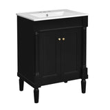 24'' Bathroom Vanity with Top Sink, 2-Tier Modern Bathroom Storage Cabinet, Single Sink Bathroom N710P190503B