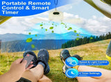 2 In 1 Portable Camping Fan with LED Lantern 8000mAh Battery Powered Tent Fan with Carabiner Digital 22253293