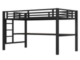 Metal Twin Size Loft Bed with Power Outlet and LED Lighted, Space-Saving, Noise Reduced, Black W1580P372863