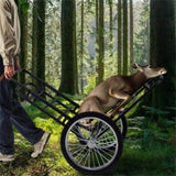 Black Game Cart with Double-Layer Structure - 2-Level Adjustment, 550 lbs Capacity, 20" Rubber 46881865